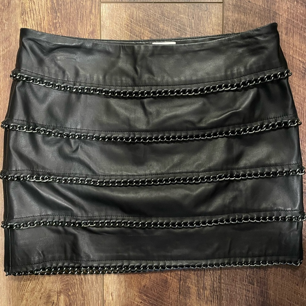 Haute Hippie - Leather Chainlink Skirt